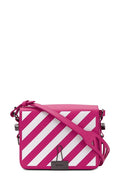Diagonal Stripes Binder Clip Bag Pink with Pink Strap