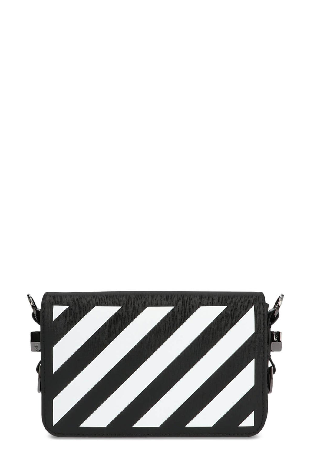 Diagonal Stripes Mini Binder Clip Bag Black