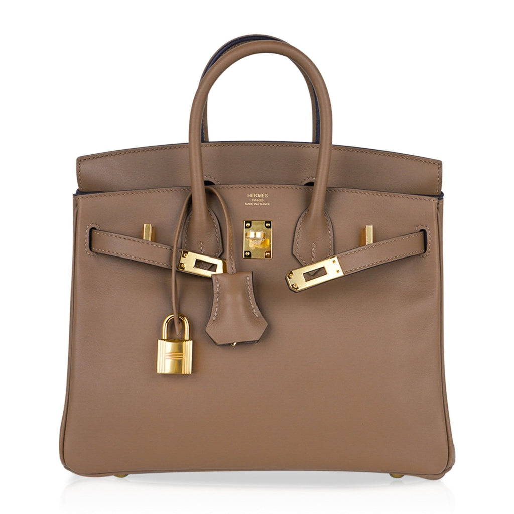 Hermes Birkin 25 Beige De Weimar Veau Jonathan Leather Gold Hardware