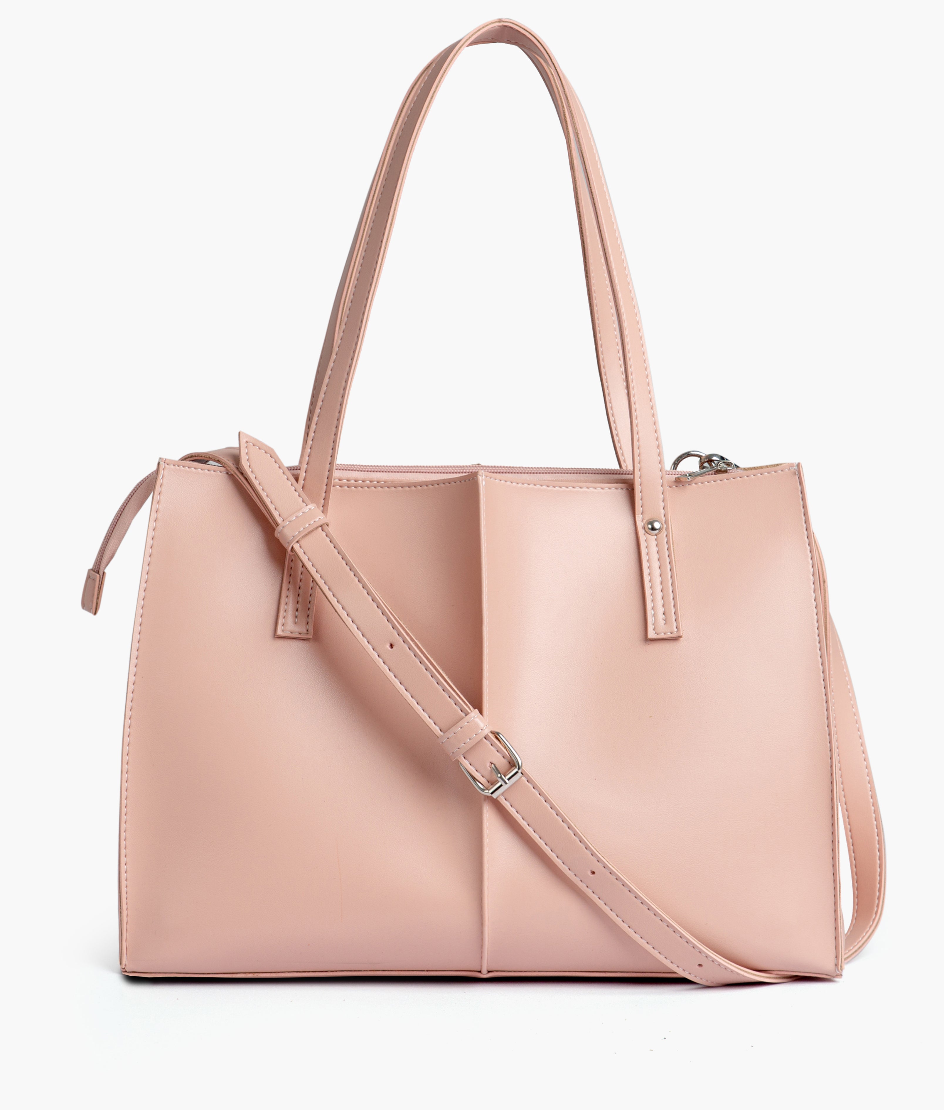 Peach work tote bag