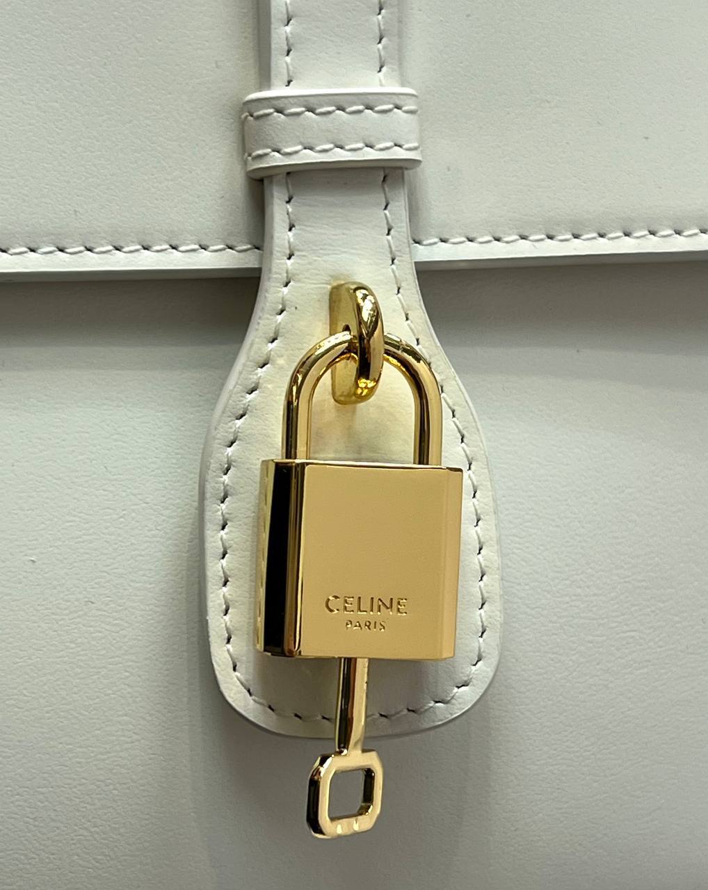 CELINE MEDIUM TABOU IN SMOOTH White Calfskin