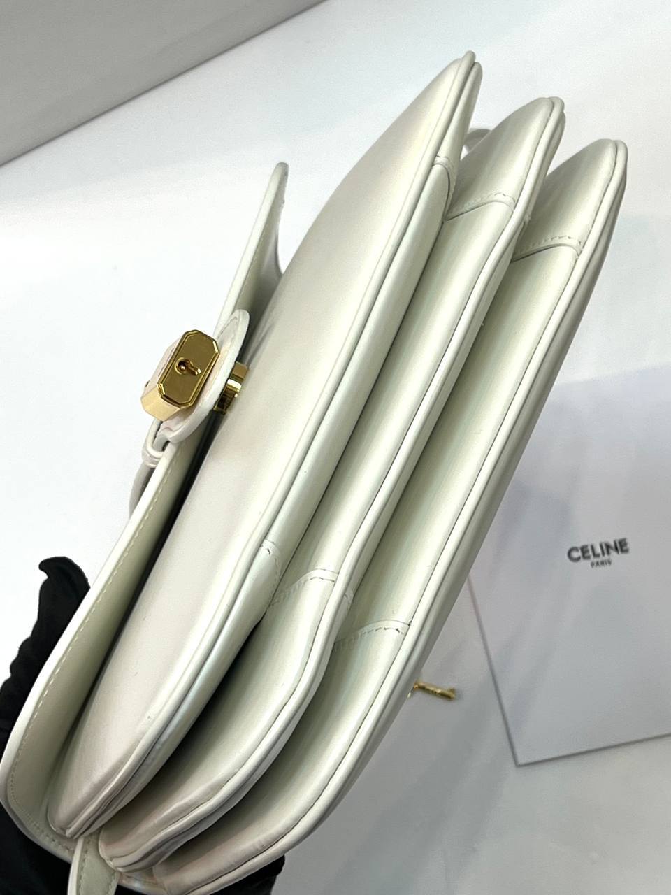 CELINE MEDIUM TABOU IN SMOOTH White Calfskin