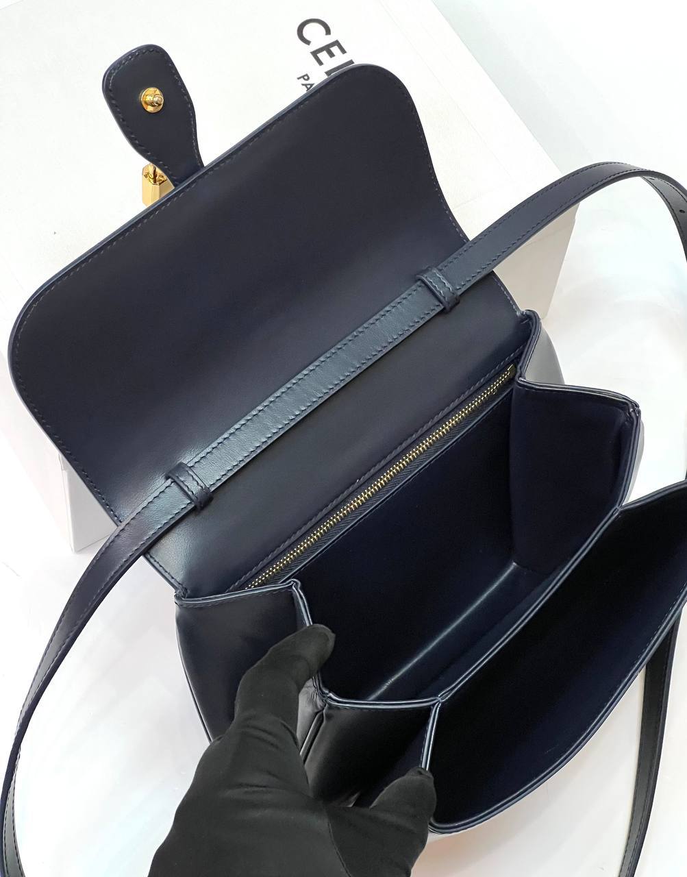 CELINE MEDIUM TABOU IN SMOOTH Blue Calfskin