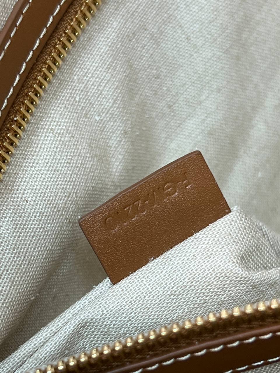 HORIZONTAL CABAS IN TEXTILE WITH TRIOMPHE EMBROIDERY AND CALFSKIN TAN