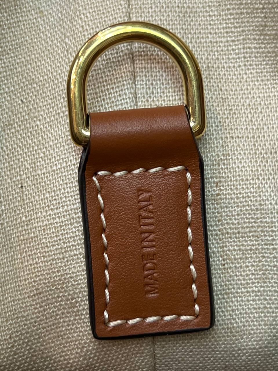 CELINE SEAU MARIN IN TEXTILE AND CALFSKIN TAN