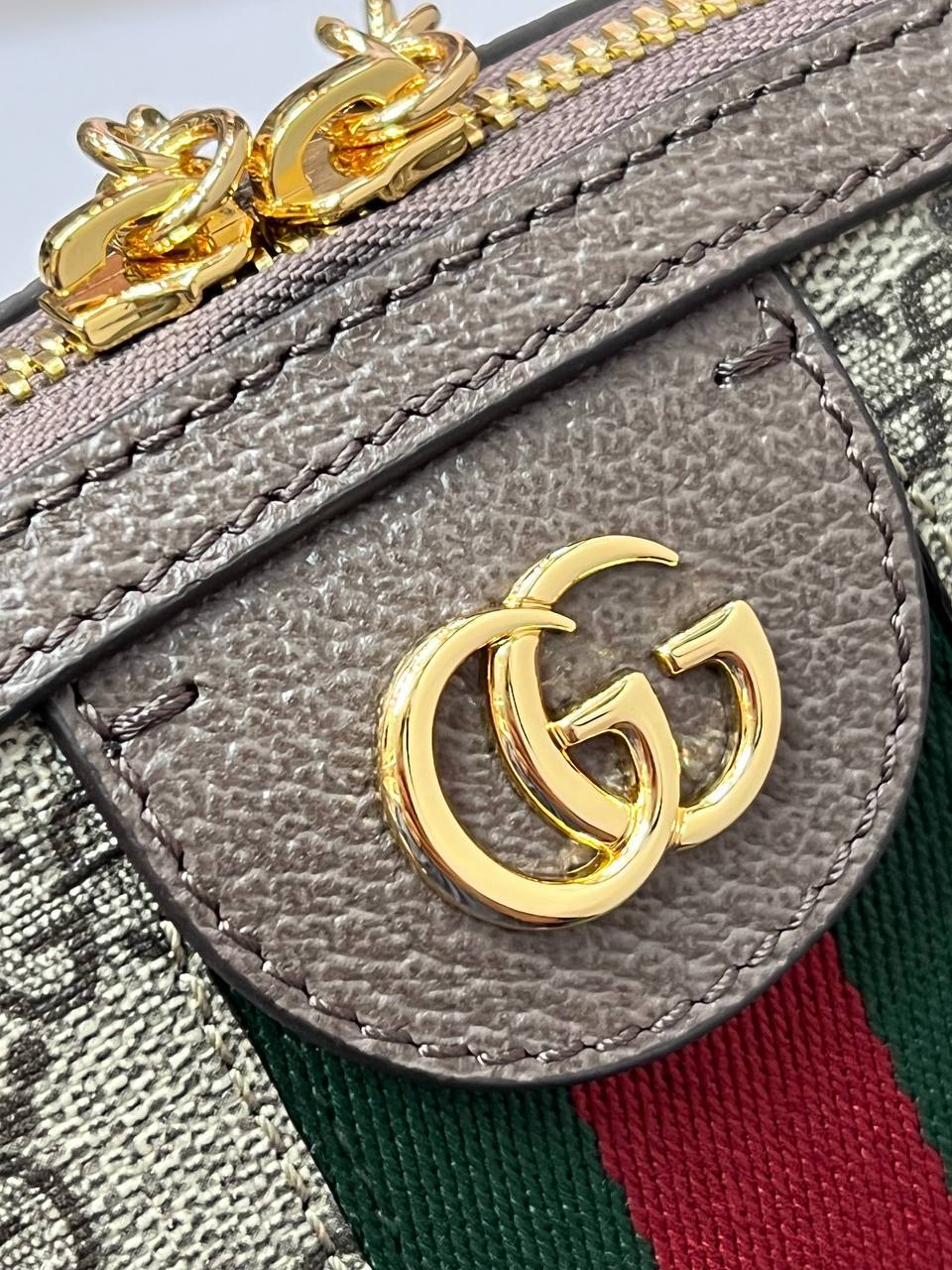 Ophidia Small GG Supreme Cross-Body Bag Beige