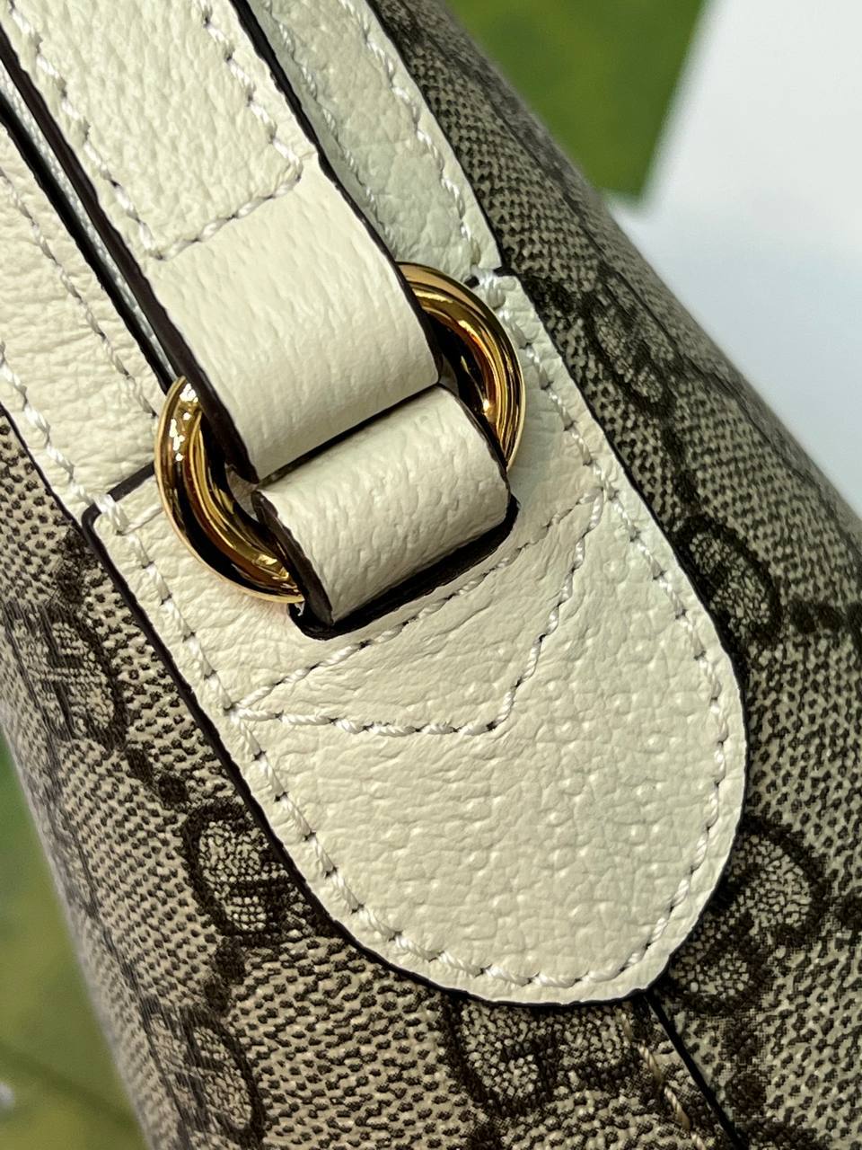Ophidia Small GG Supreme Cross-Body Bag Beige white