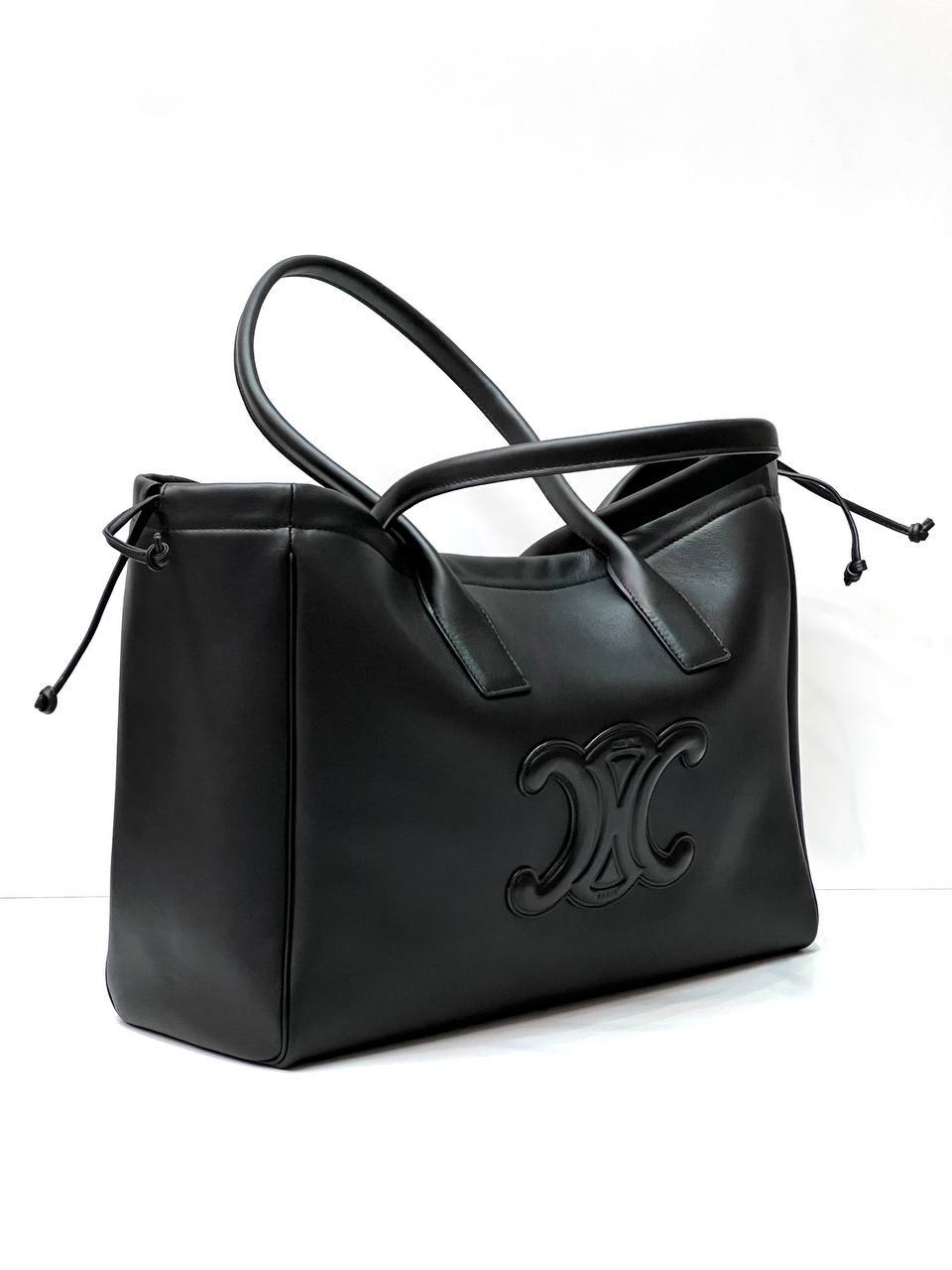 CELINE CABAS DRAWSTRING CUIR TRIOMPHE IN SMOOTH CALFSKIN black