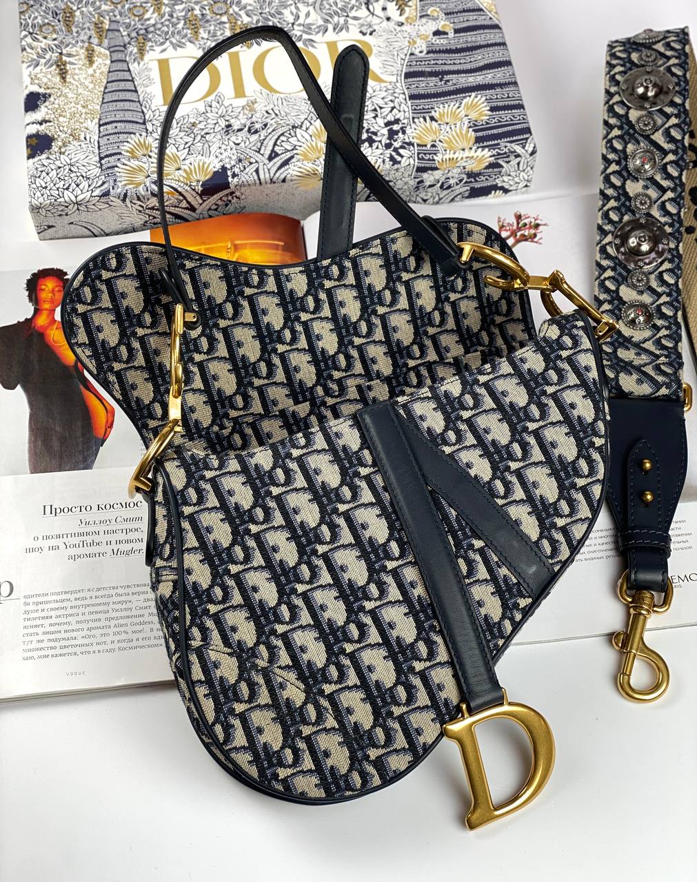SADDLE BAG Blue Oblique Jacquard