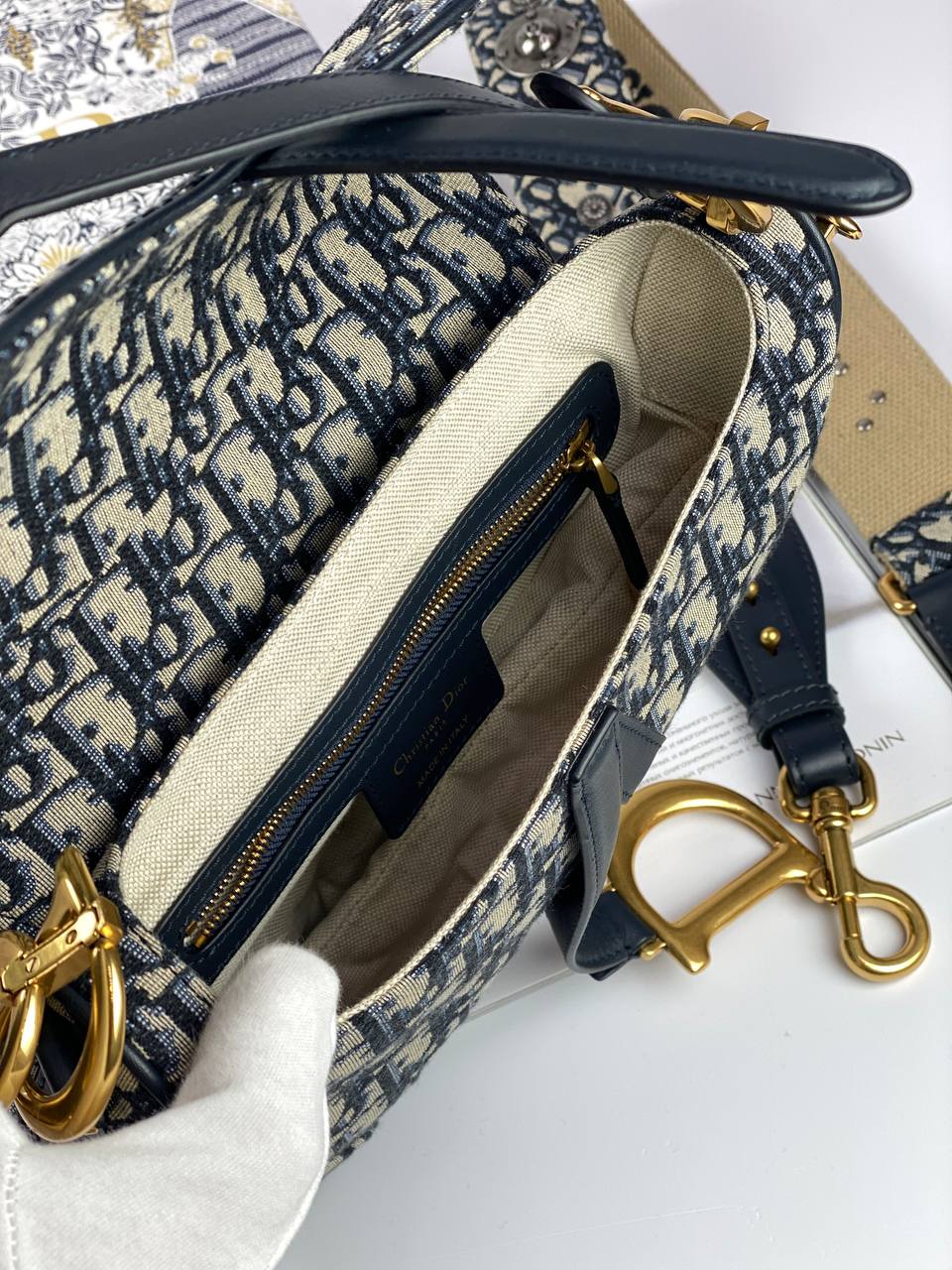 SADDLE BAG Blue Oblique Jacquard