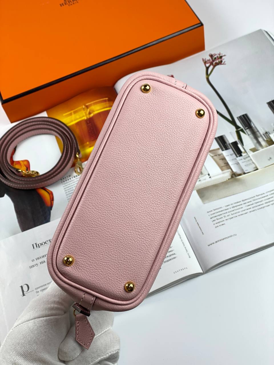 HermÃƒÆ’Ã‚Â¨s bag Bolide Mini Chevre rose Gold Hardware