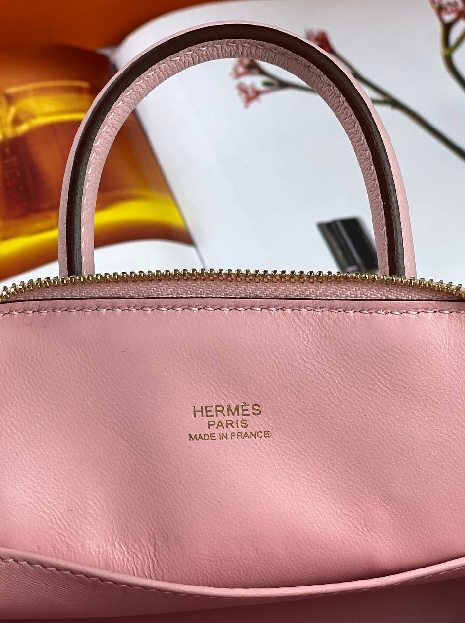 HermÃƒÆ’Ã‚Â¨s bag Bolide Mini Chevre rose Gold Hardware