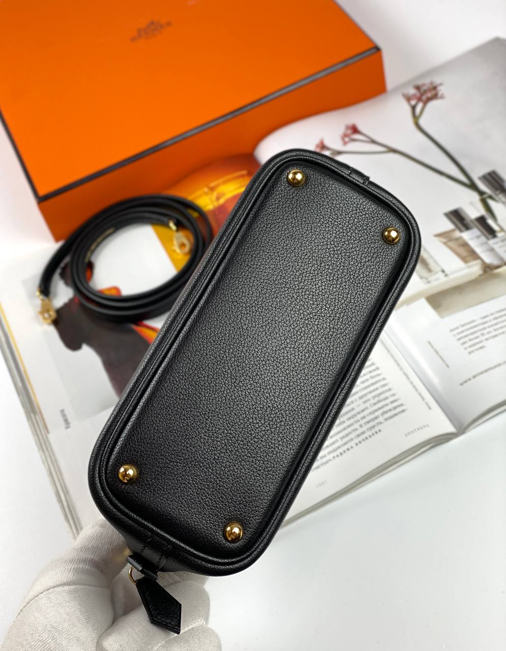HermÃƒÆ’Ã‚Â¨s bag Bolide Mini Chevre Black Gold Hardware