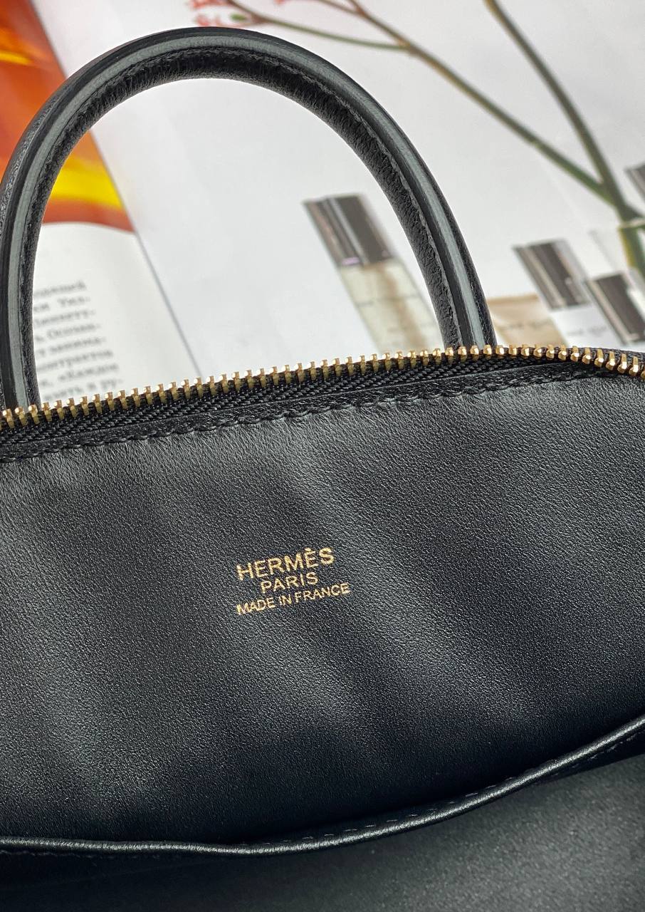 HermÃƒÆ’Ã‚Â¨s bag Bolide Mini Chevre Black Gold Hardware