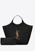 Icare Maxi Shopping bag in QUILTED LAMBSKIN black