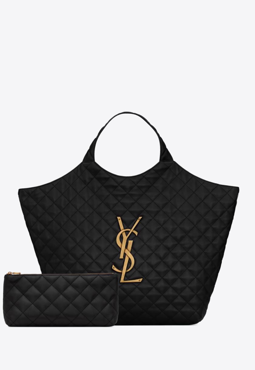 Icare Maxi Shopping bag in QUILTED LAMBSKIN black