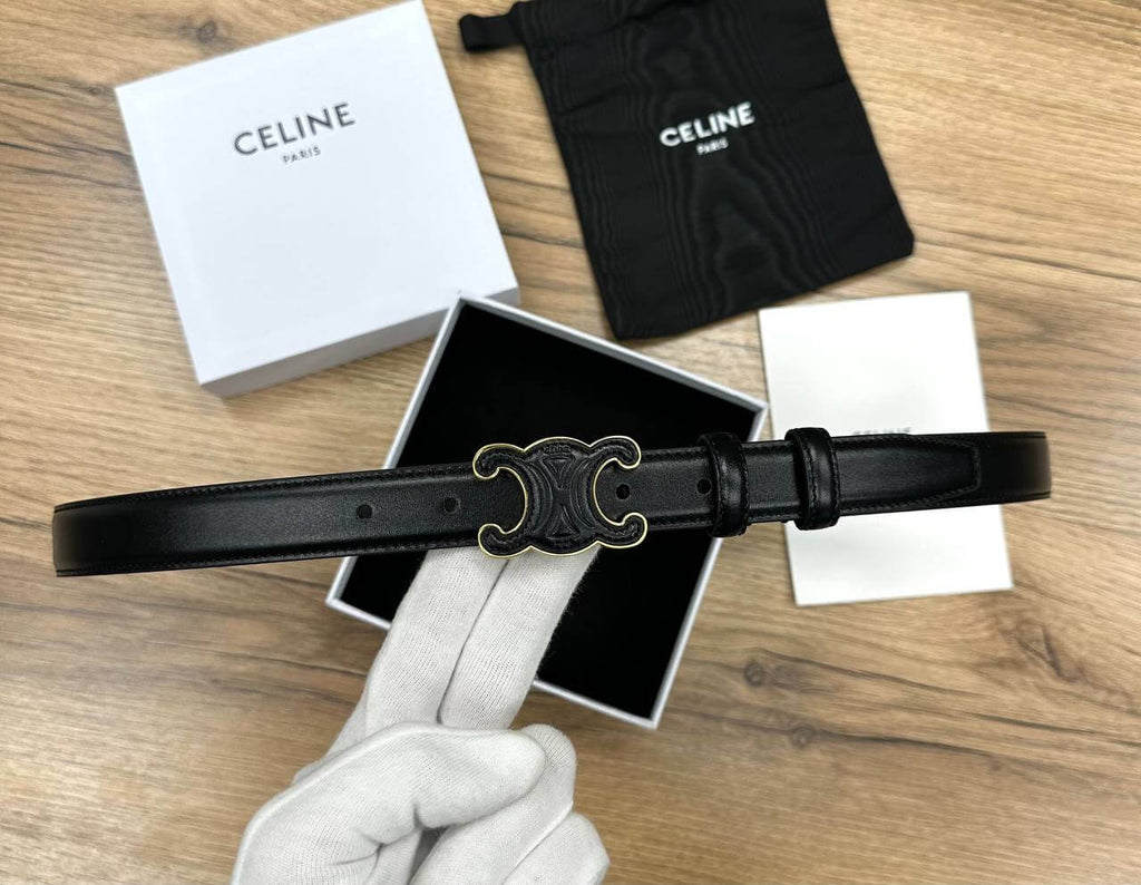 CUIR TRIOMPHE BELT IN SMOOTH CALFSKIN BLACK