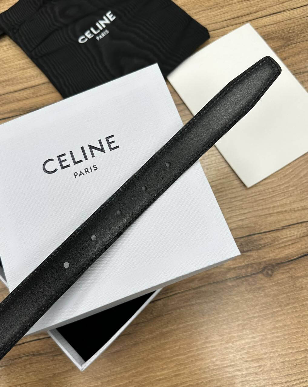 CUIR TRIOMPHE BELT IN SMOOTH CALFSKIN BLACK