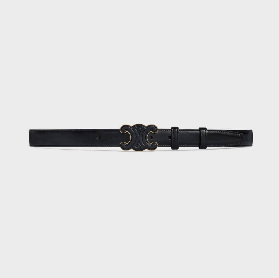 CUIR TRIOMPHE BELT IN SMOOTH CALFSKIN BLACK