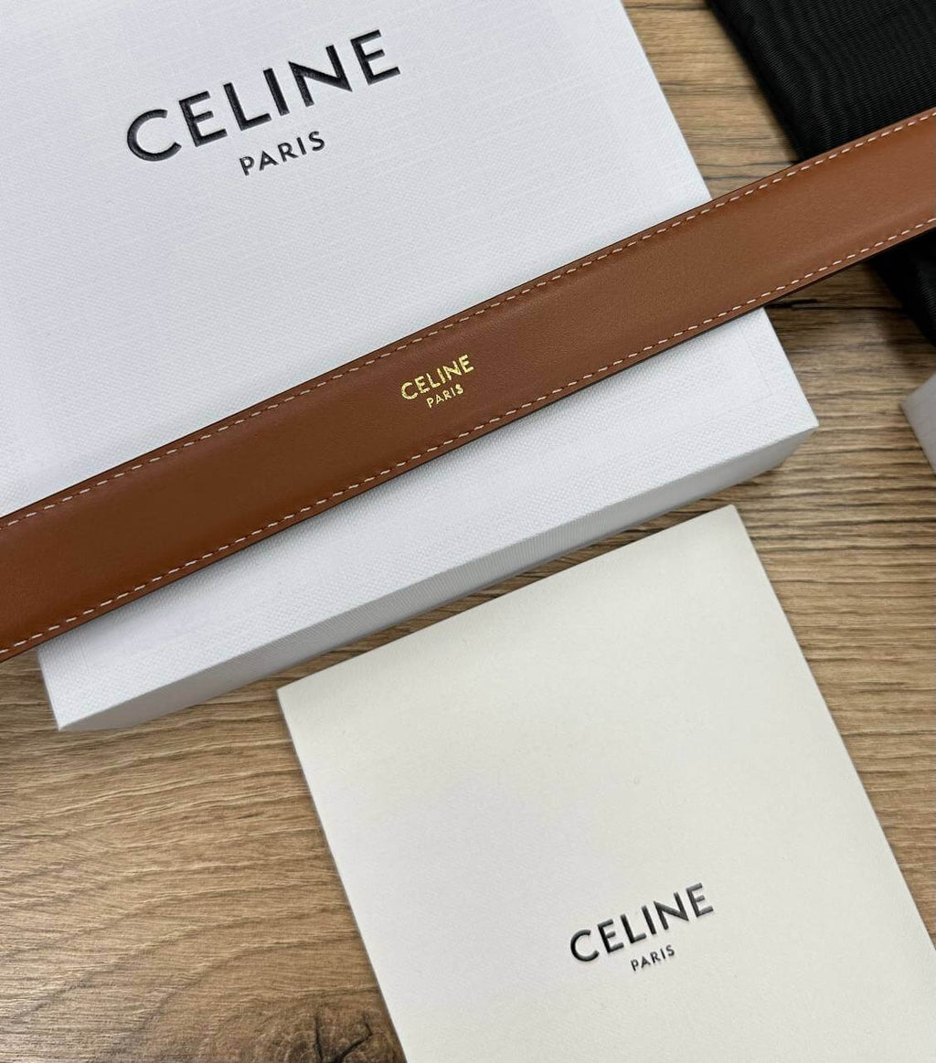 WITH BORDER TRIOMPHE BELT IN TRIOMPHE CANVAS AND CALFSKIN TAN
