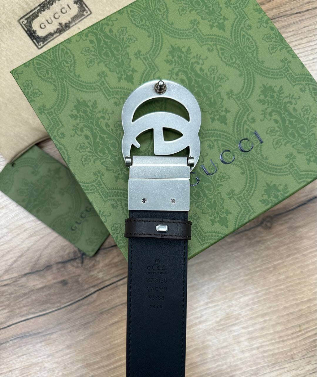 Gucci GG Marmont reversible belt silver