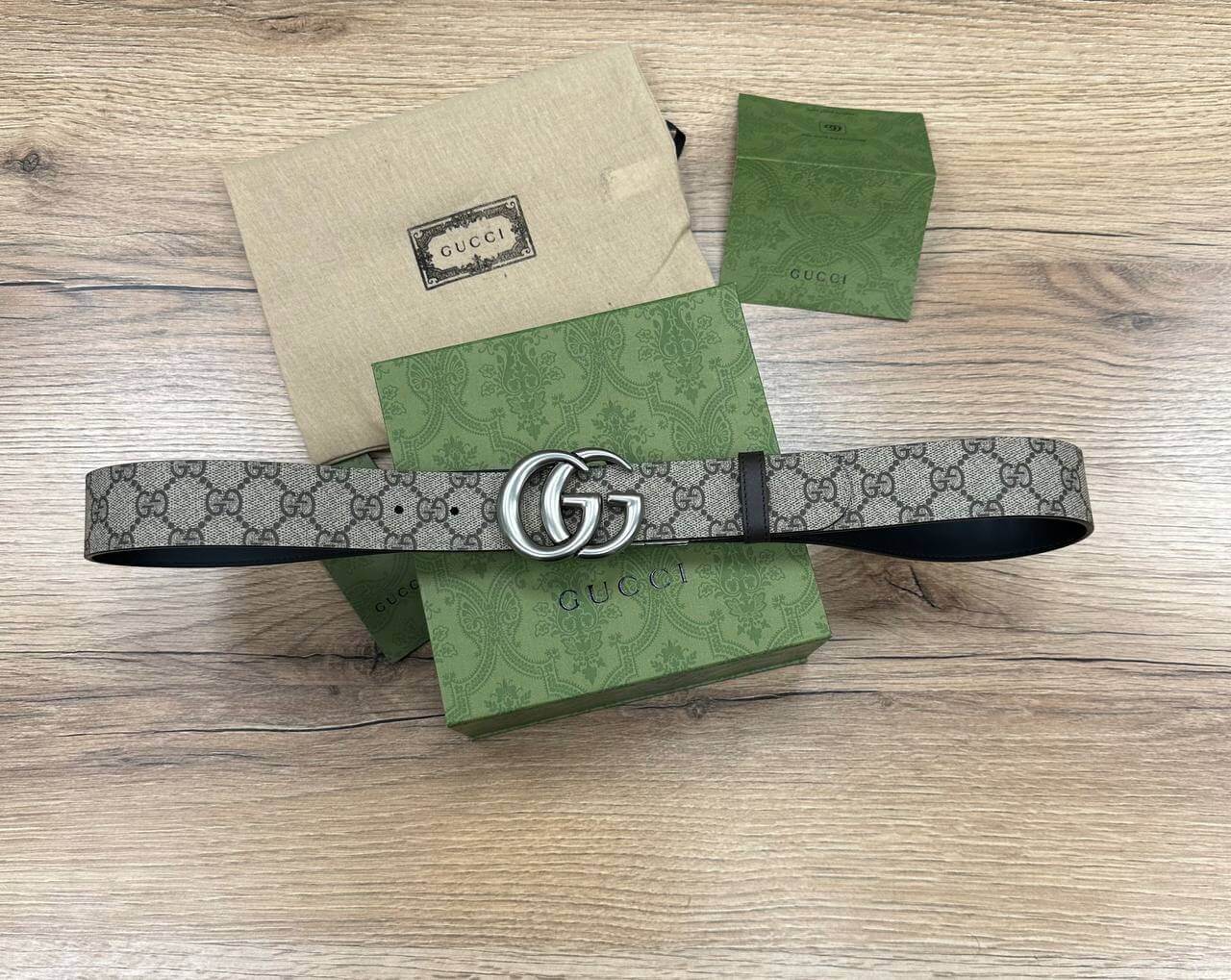Gucci GG Marmont reversible belt silver