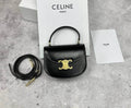 CELINE BAGS MINI BESACE TRIOMPHE IN SHINY CALFSKIN BLACK