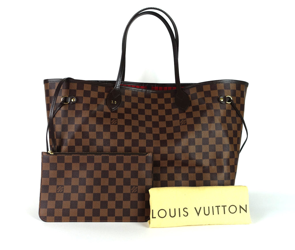 Louis Vuitto Neverfull GM Damier EbÃ¨ne Canvas Tote Bag