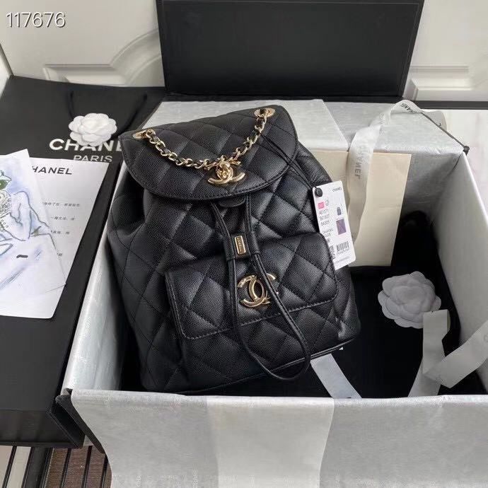 CHL Duma Backpack Gold Toned Hardware Black For Women, Women’s Bags, Shoulder Bags 9.4in/24cm AS1371