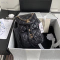 CHL Duma Backpack Gold Toned Hardware Black For Women, Women’s Bags, Shoulder Bags 9.4in/24cm AS1371