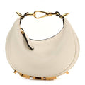 FENDI Calfskin Nano Fendigraphy Hobo Charm White Ice