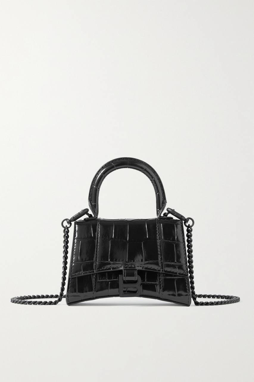 Balenciaga Hourglass mini croc-effect leather tote