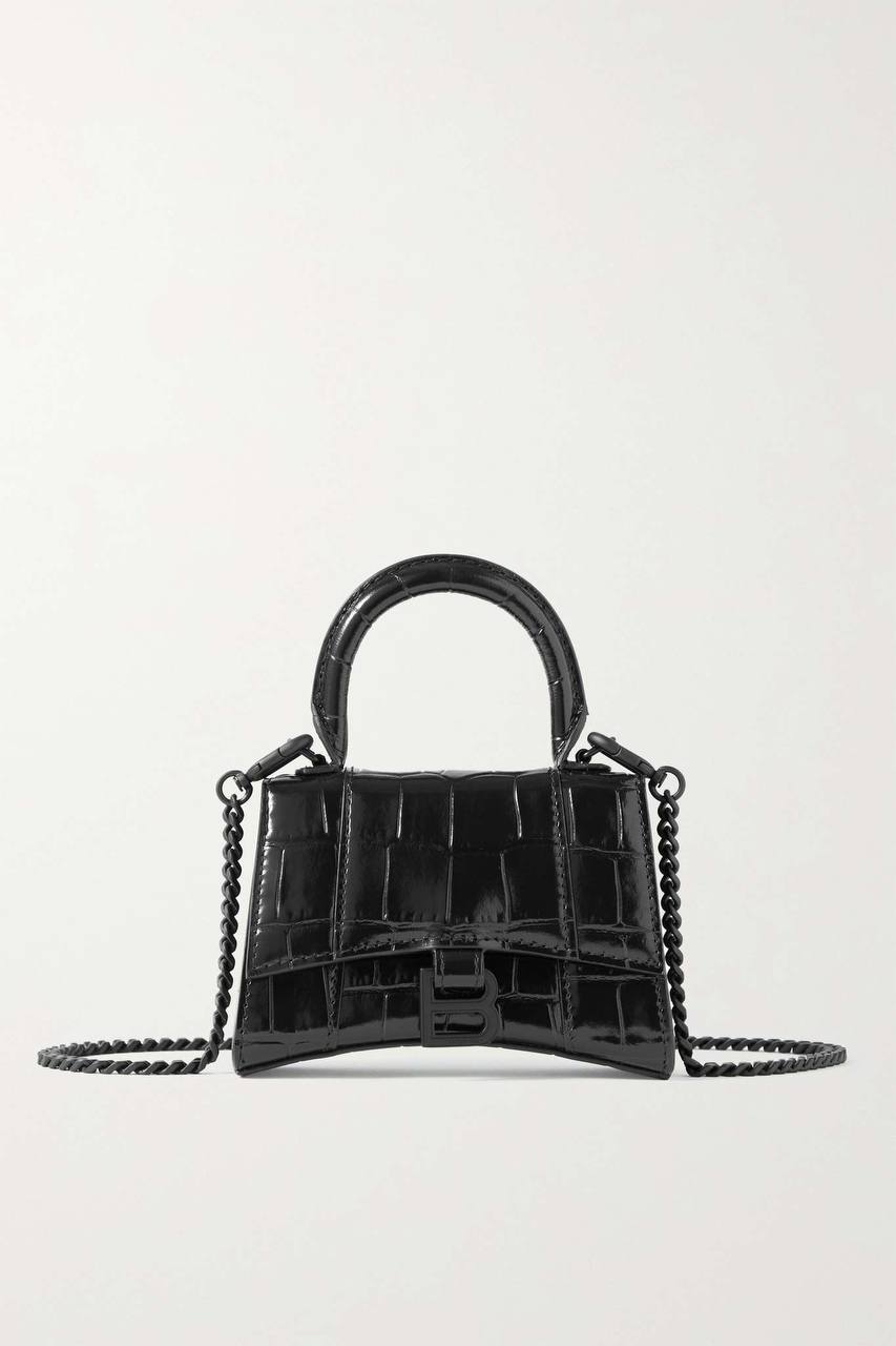 Balenciaga Hourglass mini croc-effect leather tote
