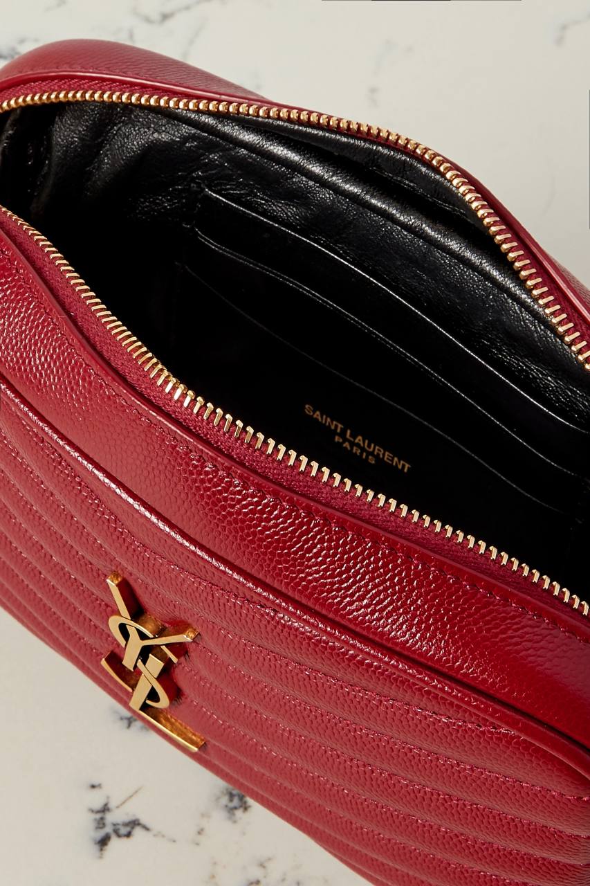 YSL SAINT LAURENT Lou mini textured-leather shoulder bag