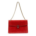 Bvlgari Serpenti Crocodile Leather Bag In Red