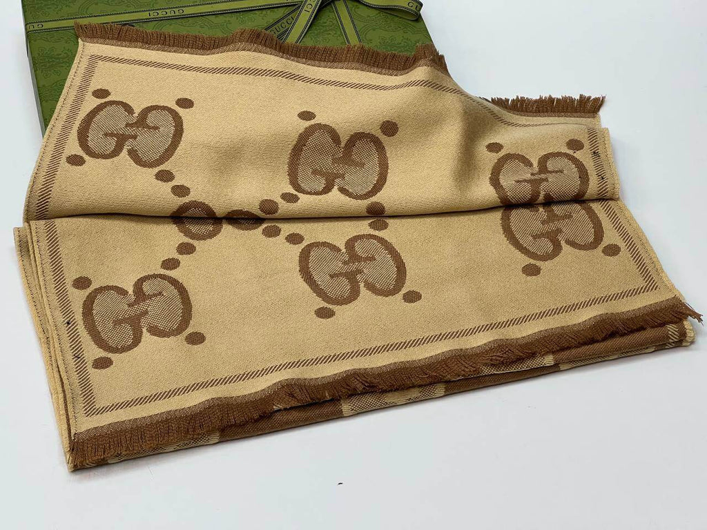 GG wool jacquard scarf for women
