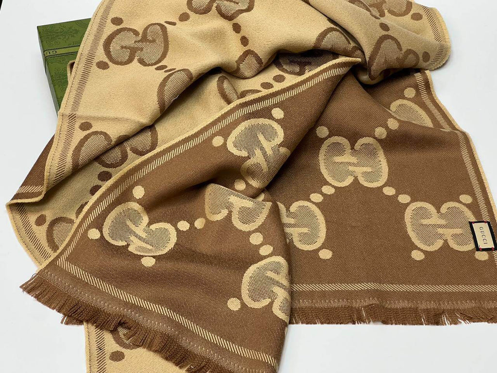 GG wool jacquard scarf for women