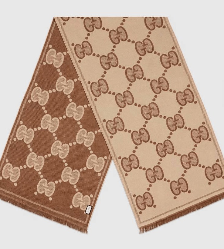 GG wool jacquard scarf for women
