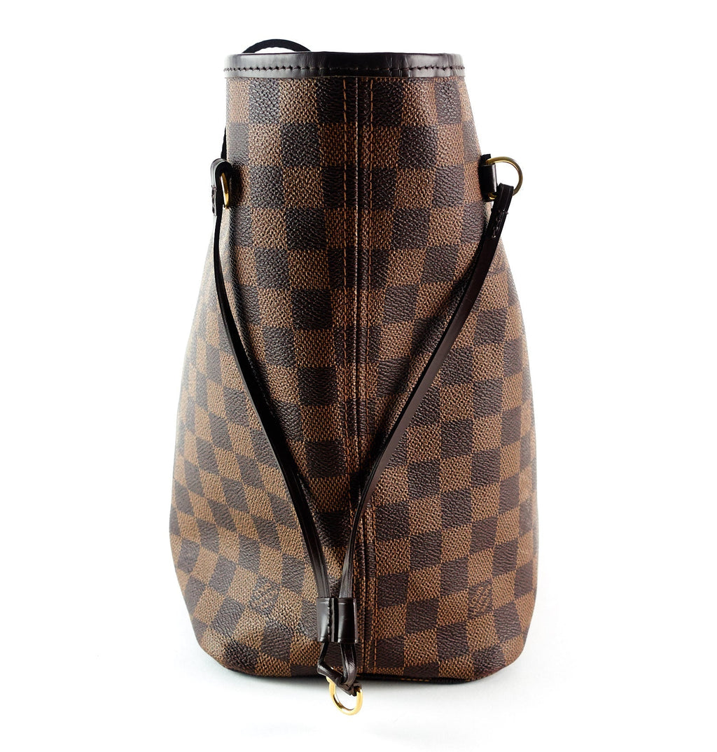 Louis Vuitto Neverfull MM Damier EbÃ¨ne Canvas Tote Bag with Pouch