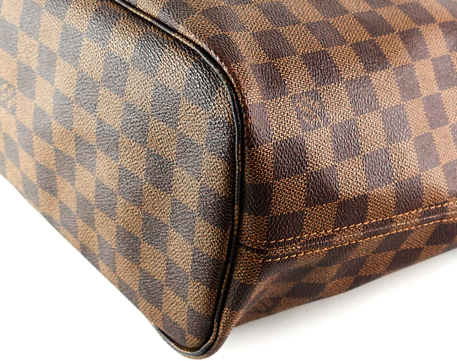 Louis Vuitto Neverfull MM Damier EbÃ¨ne Canvas Tote Bag with Pouch