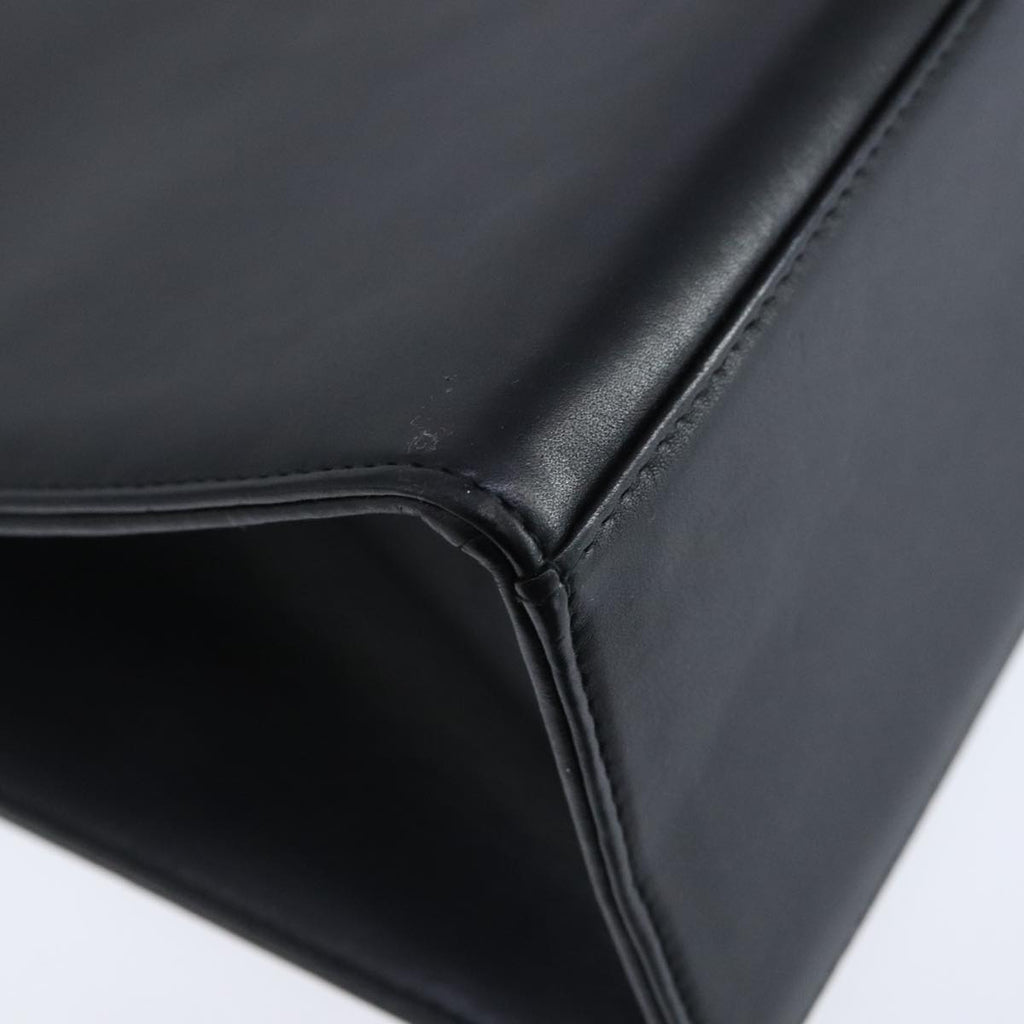 CHANEL Hand Bag Lamb Skin Black CC PP002