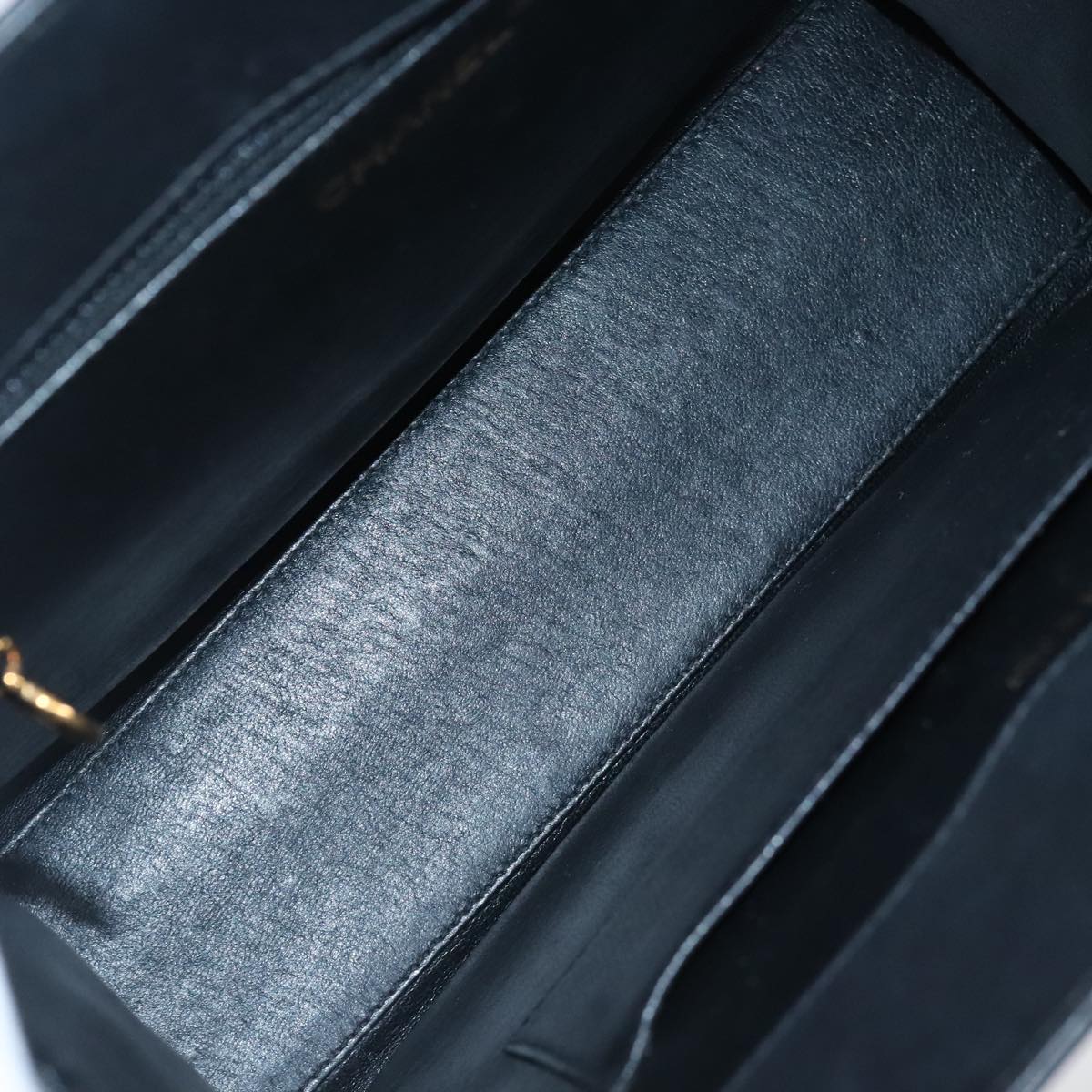 CHANEL Hand Bag Lamb Skin Black CC PP002