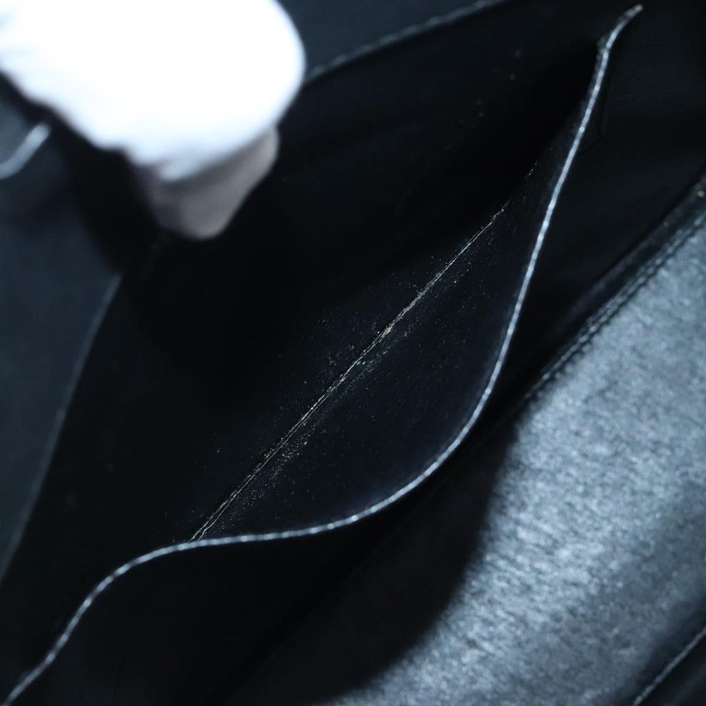 CHANEL Hand Bag Lamb Skin Black CC PP002