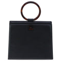 CHANEL Hand Bag Lamb Skin Black CC PP002