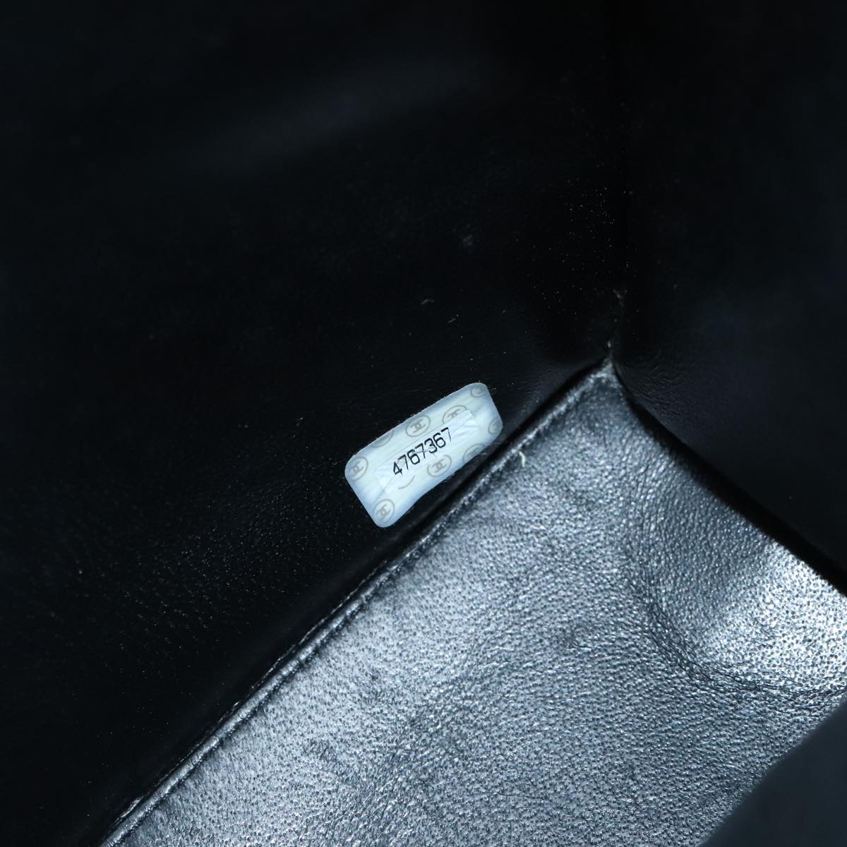 CHANEL Hand Bag Lamb Skin Black CC PP003
