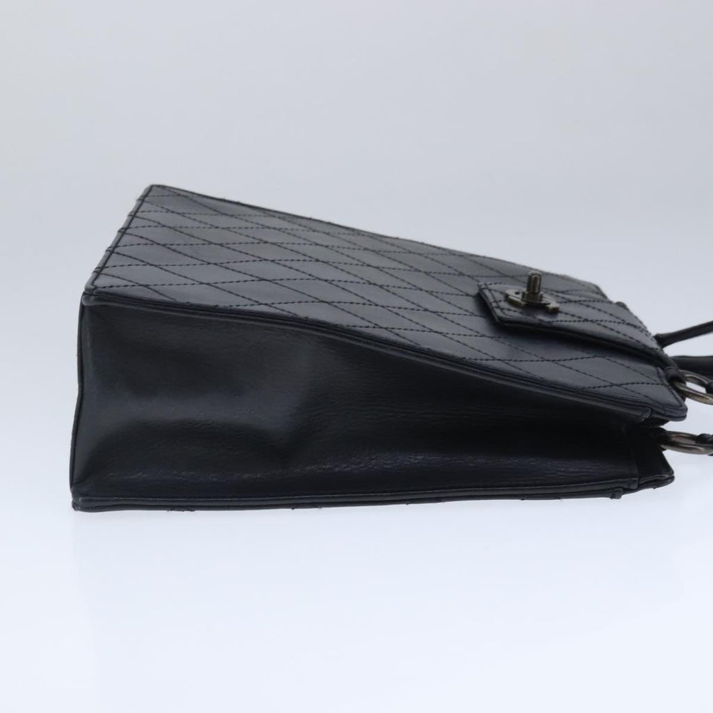 CHANEL Hand Bag Lamb Skin Black CC PP003