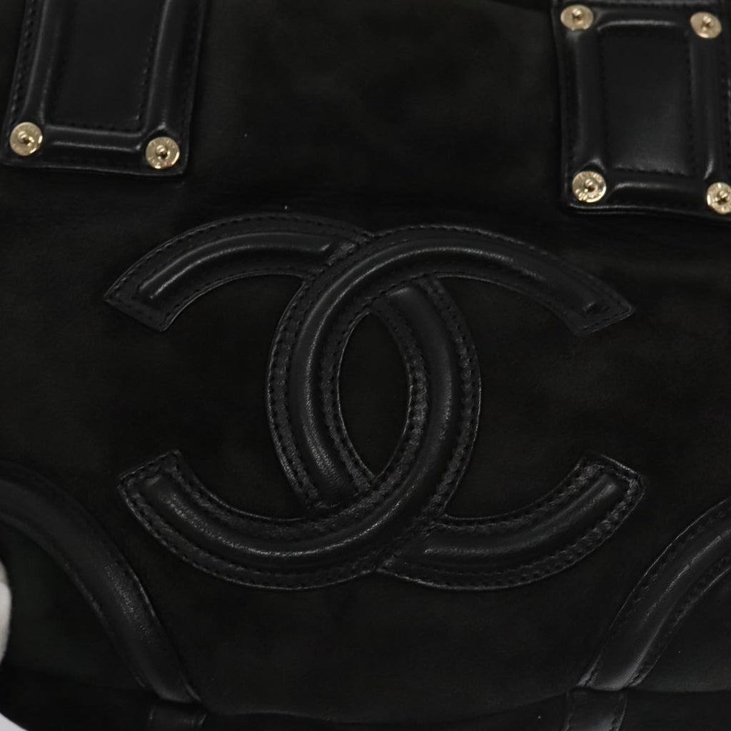 CHANEL Hand Bag Mouton Black CC PP007