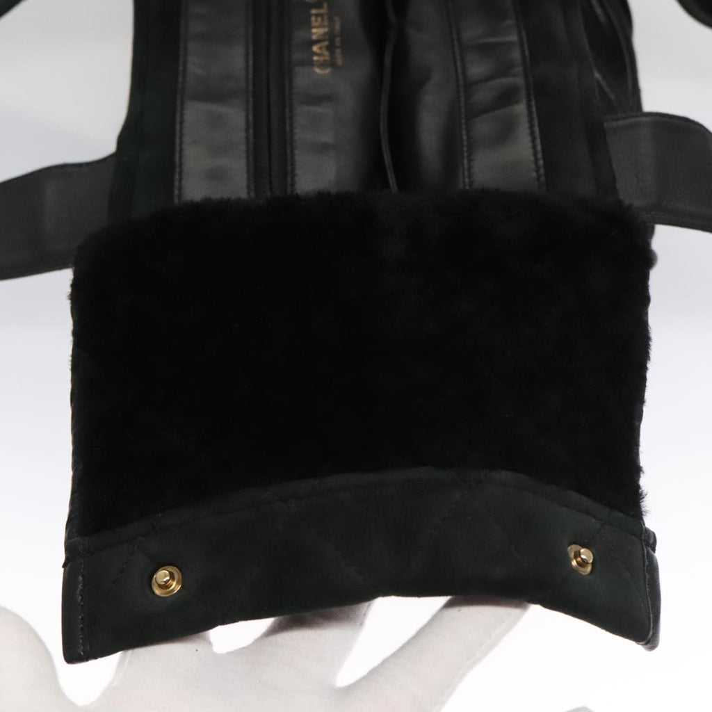 CHANEL Hand Bag Mouton Black CC PP007