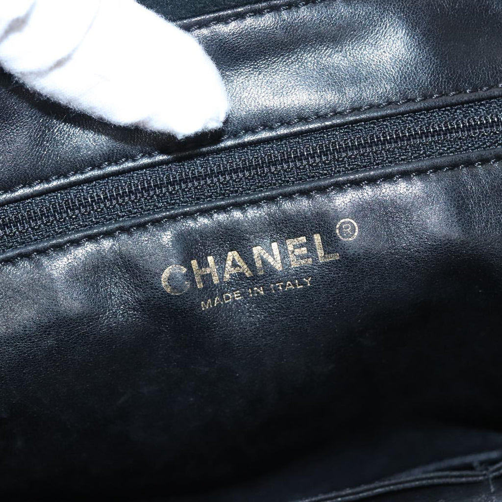 CHANEL Hand Bag Mouton Black CC PP007