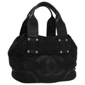 CHANEL Hand Bag Mouton Black CC PP007